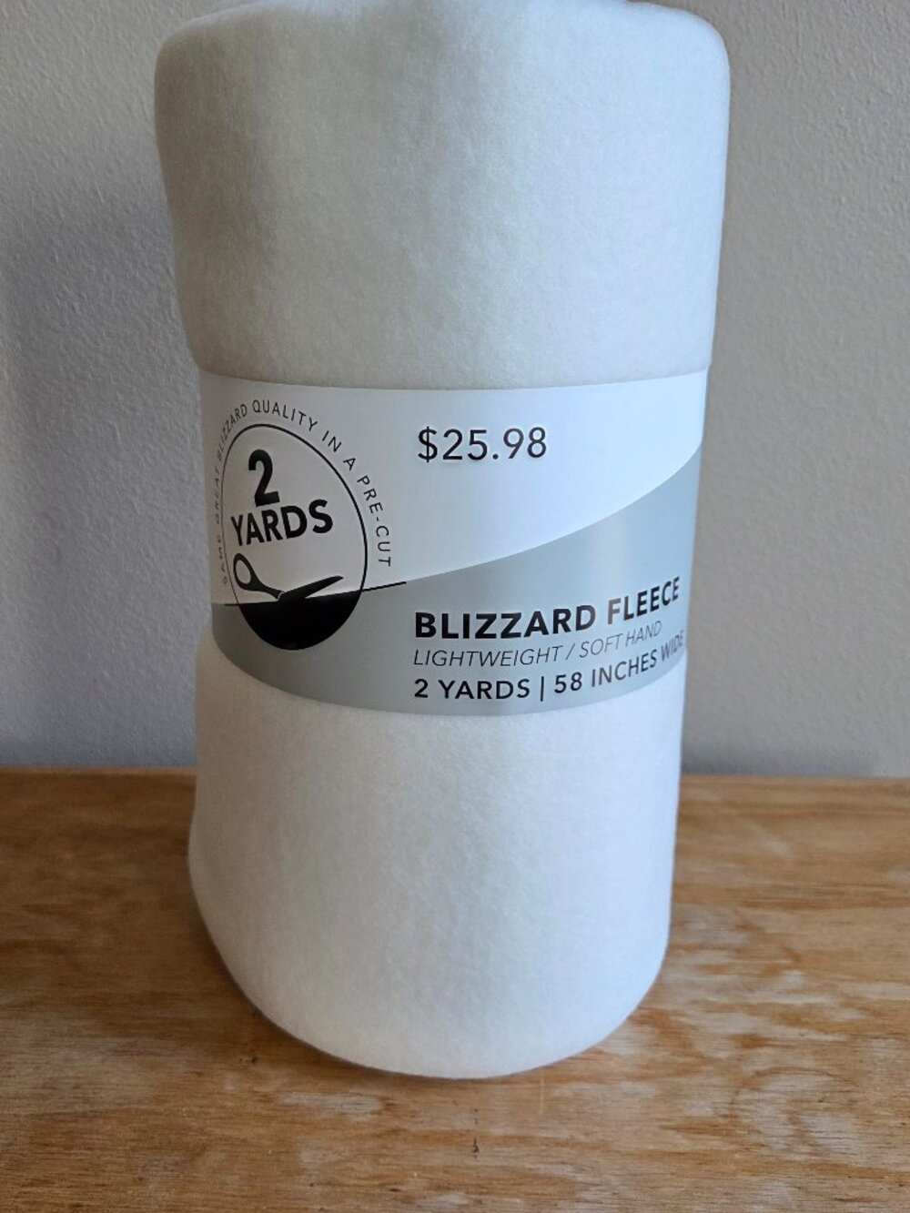 Blizzard Fleece Light weight Soft Hand Ivory Cream 2 Yards Pre-cut